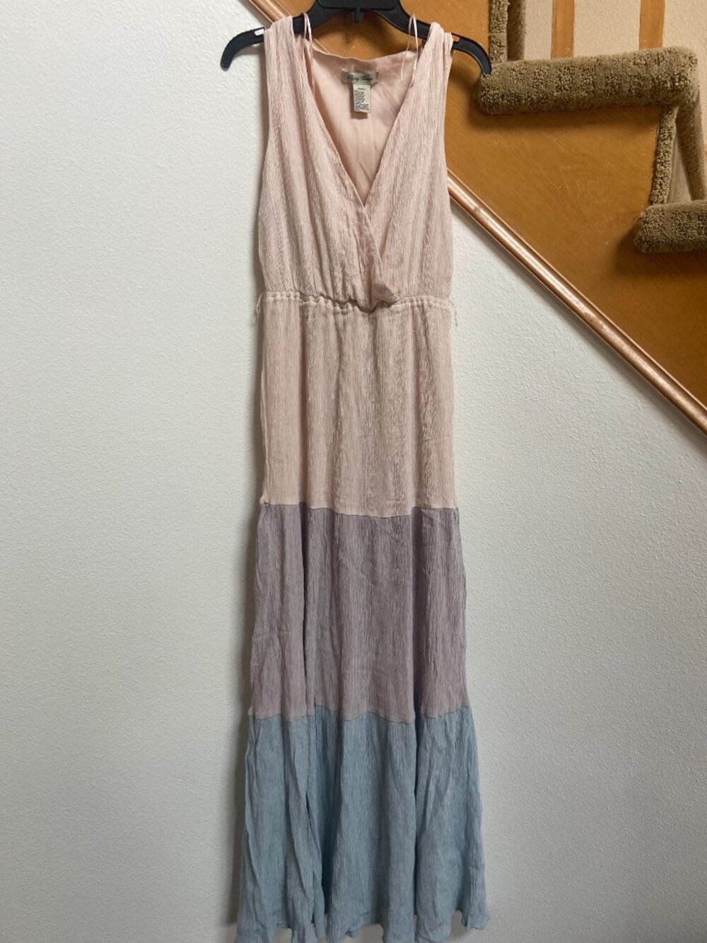 NWOT Flying Tomato Pastel Colorblock Maxi Dress Blue/Pink/Purple sz S never worn